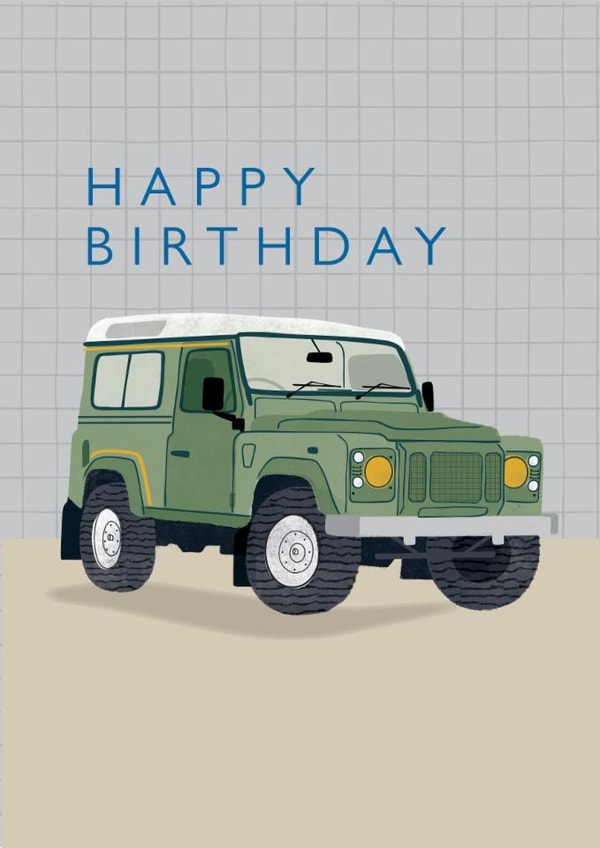 Classic Birthday Card - Landrover - For Him created by Laura Darrington Design Ltd.