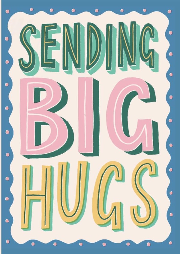Classic Sympathy/Thinking Of You Card - Sending Big Hugs created by Laura Darrington Design Ltd.