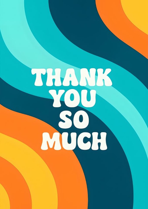 Thank You So Much Card – Bold and Colourful Teacher Appreciation created by Bableen Sra