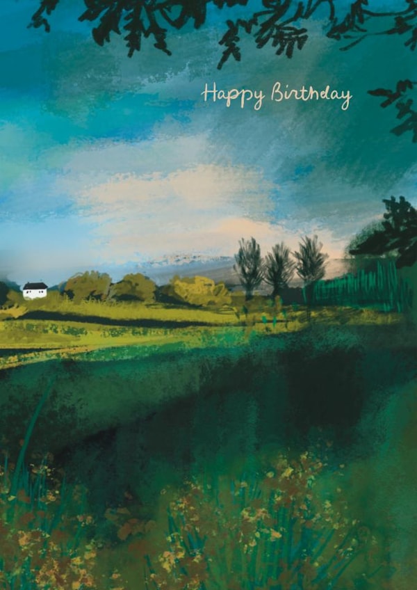 Arty Birthday Card - Landscape Art - Painting created by Heidi Clawson Art