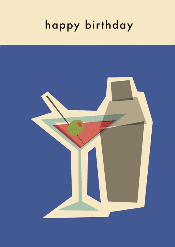 Arty Birthday Card - Cocktail - Martini created by Potful of Pixels
