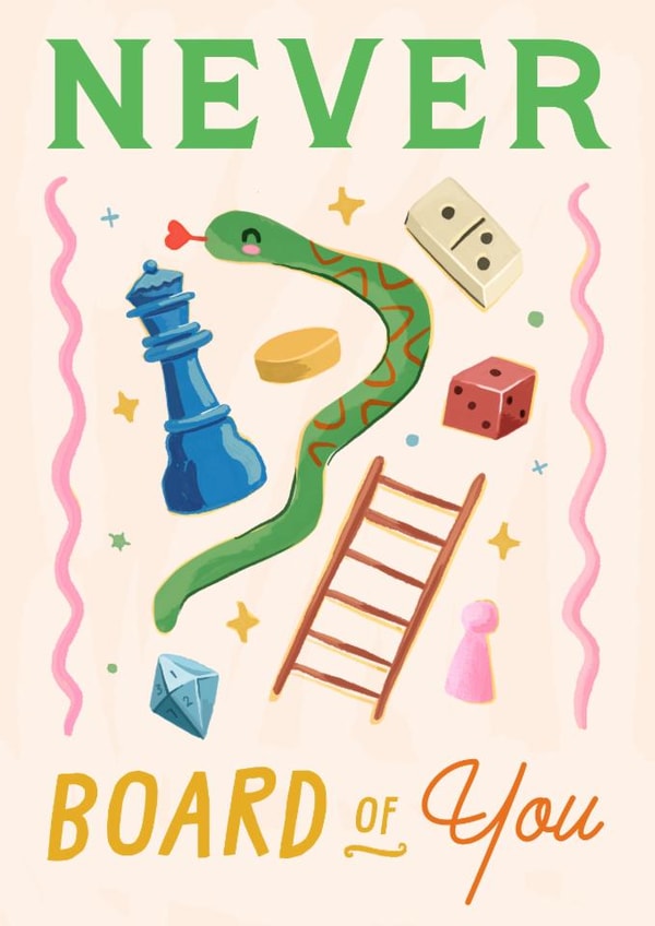 Fun Anniversary/Valentine's Day Card - Board Games - Pun created by URGHH Card Co.