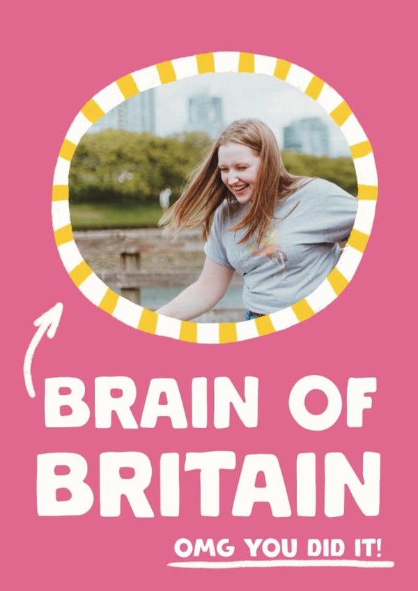 Fun Congratulations Card - Brain Of Britain - For Her created by Giddy Kipper