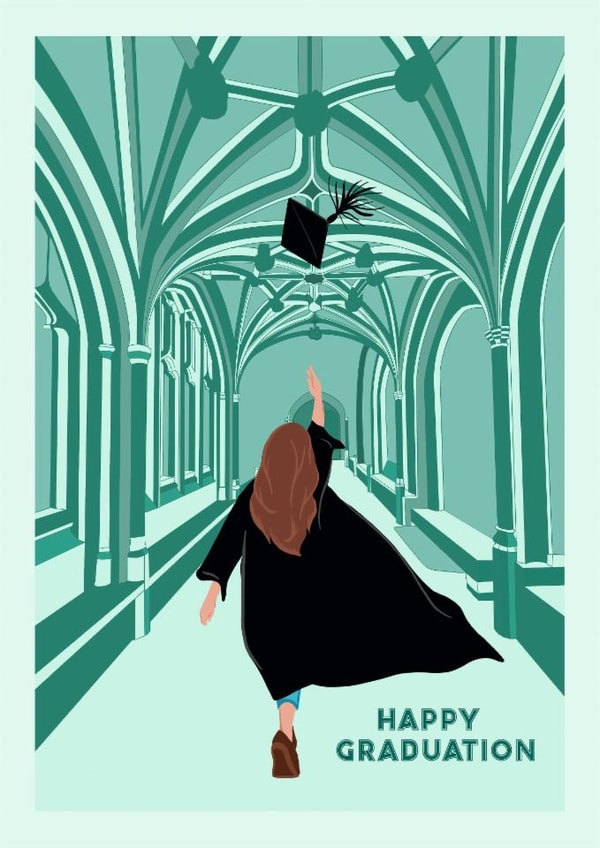 Fun Graduation Card - For Her - Cap In The Air created by Suzanne Taktak