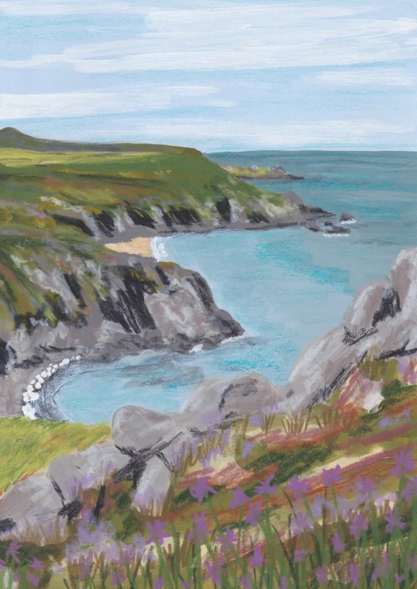 Arty Just Because Card - Cornwall Beach - Seascape created by Joy Jen Studio