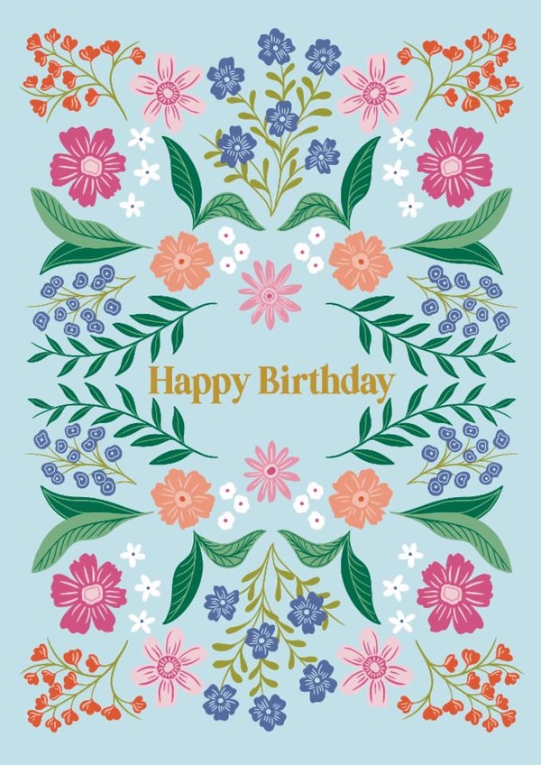 Pretty Birthday Card - For Her - Flowers created by Holly Hudson-Smith