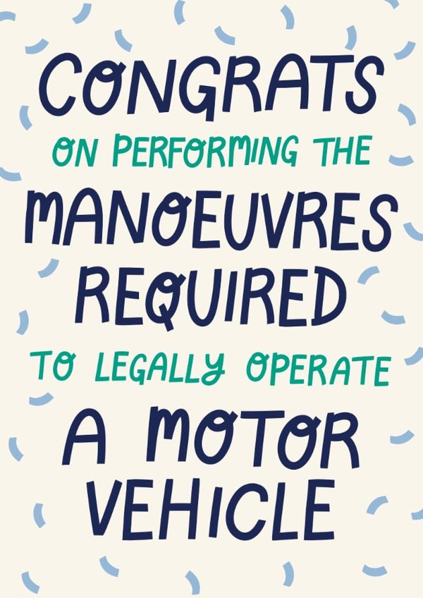 Funny Congratulations Card - Passed Driving Test - Performing Manoeuvres created by Christine Cuddihy Illustration