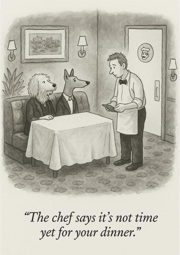 Funny Dog Cartoon Card – Perfect for Birthdays, Dog Lovers & Foodies created by Jason Bradley