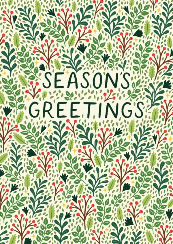 Classic Christmas Card - Season's Greetings - Fauna And Berries created by Pear Tree Press