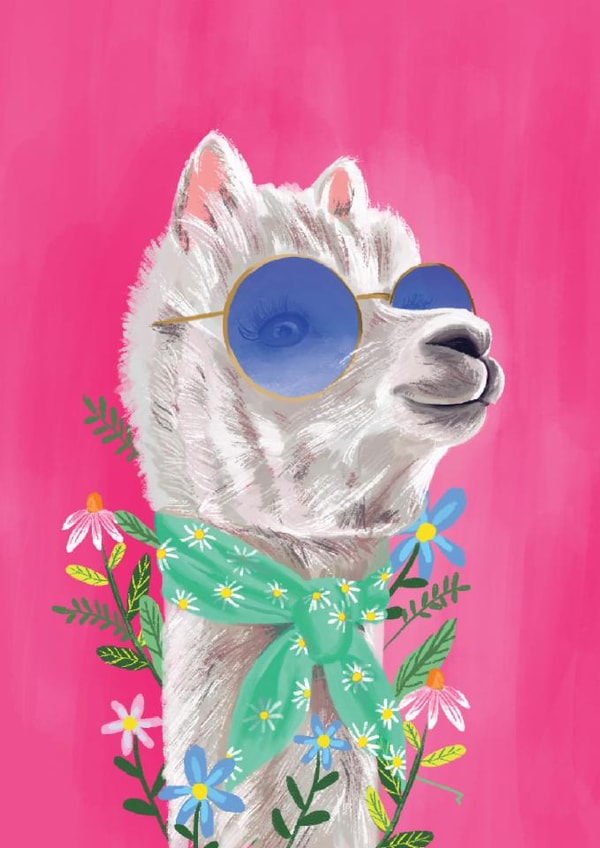 Fun Just Because Card - Llama - Sunglasses created by Lara Waghorn