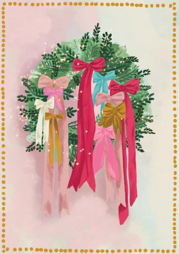 Classic Christmas Card - Wreath - Ribbons created by Lara Waghorn