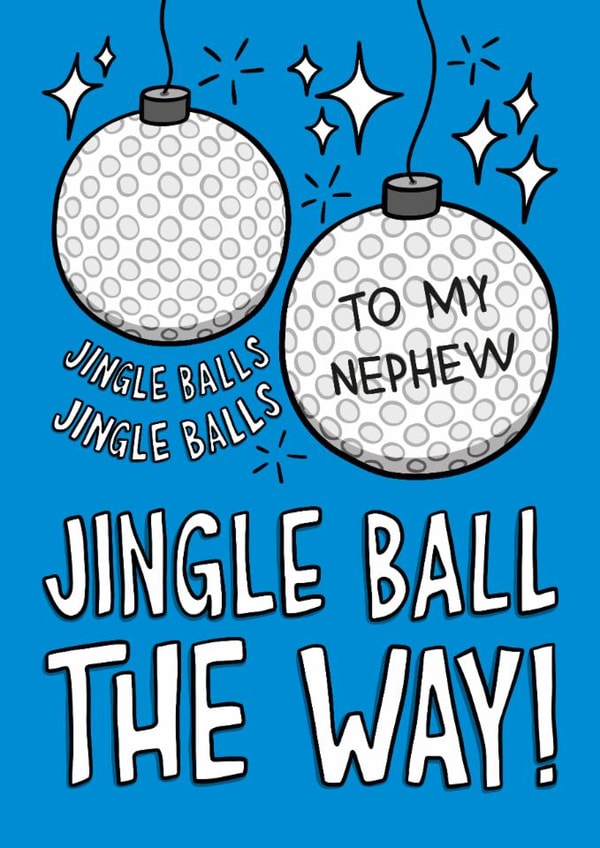 Funny Christmas Card - For Nephew - Golf Balls created by TeePee Creations