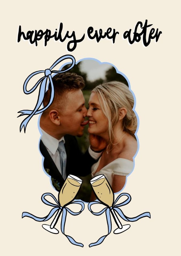 Classic Wedding Card - Happily Ever After - Champagne Flutes created by Soph AC Studio