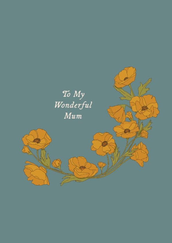 To My Wonderful Mum - Pretty Floral Birthday - Yellow Flowers Gardening Card created by Lately Studio