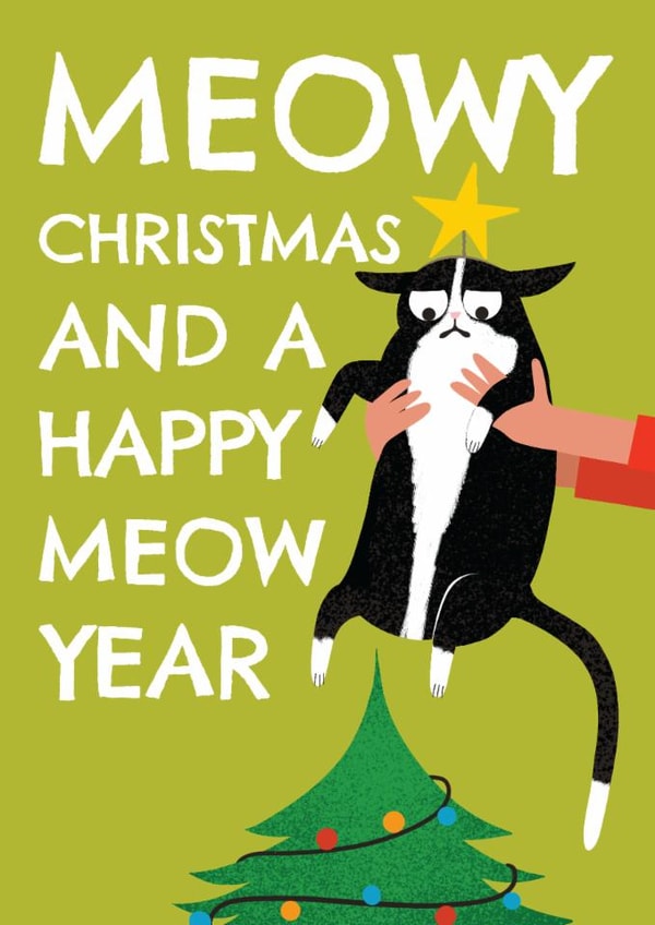 Funny Christmas Card - Meowy Christmas And A Happy Meow Year - Grumpy Cat created by AbiGoLucky