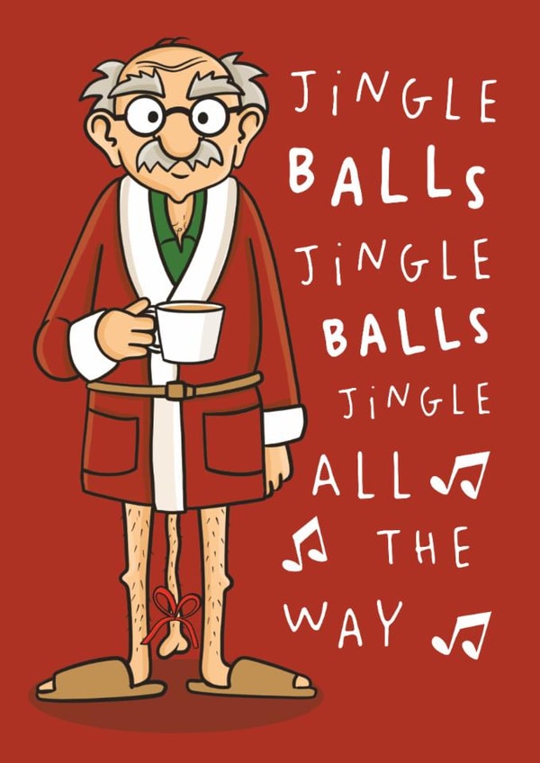Funny Christmas Card - Jingle Balls - Hanging Balls created by AbiGoLucky