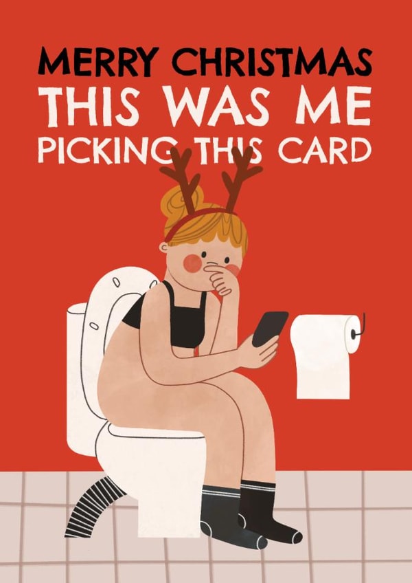 Funny Toilet Christmas Card created by AbiGoLucky
