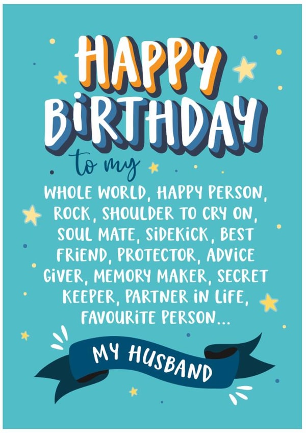 Heartfelt Birthday Card - For Husband - To My Whole World created by Kreate Paper Co.