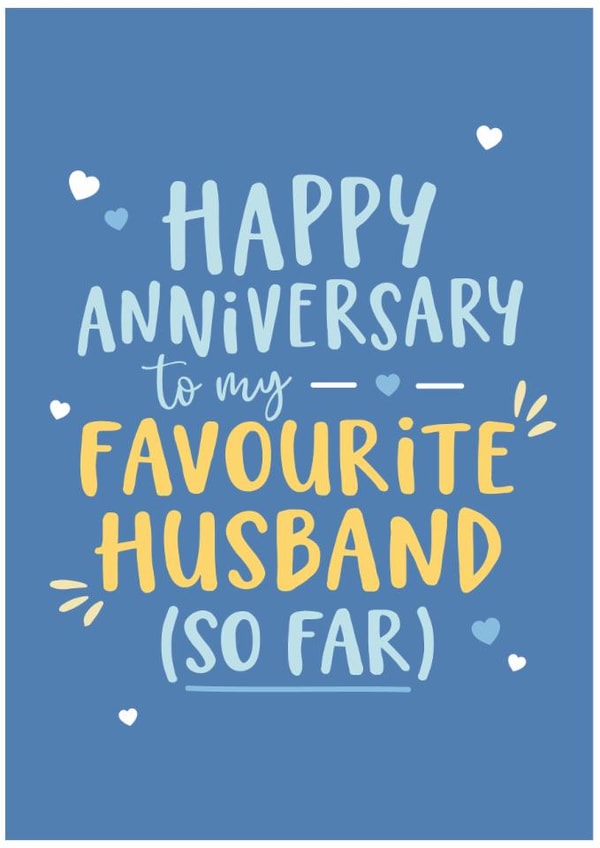 Cheeky Anniversary Card - For Husband - Favourite Husband So Far created by Kreate Paper Co.