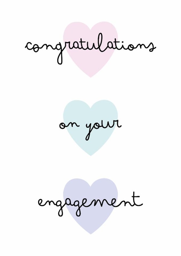 Classic Engagement Card - Hearts created by size3art