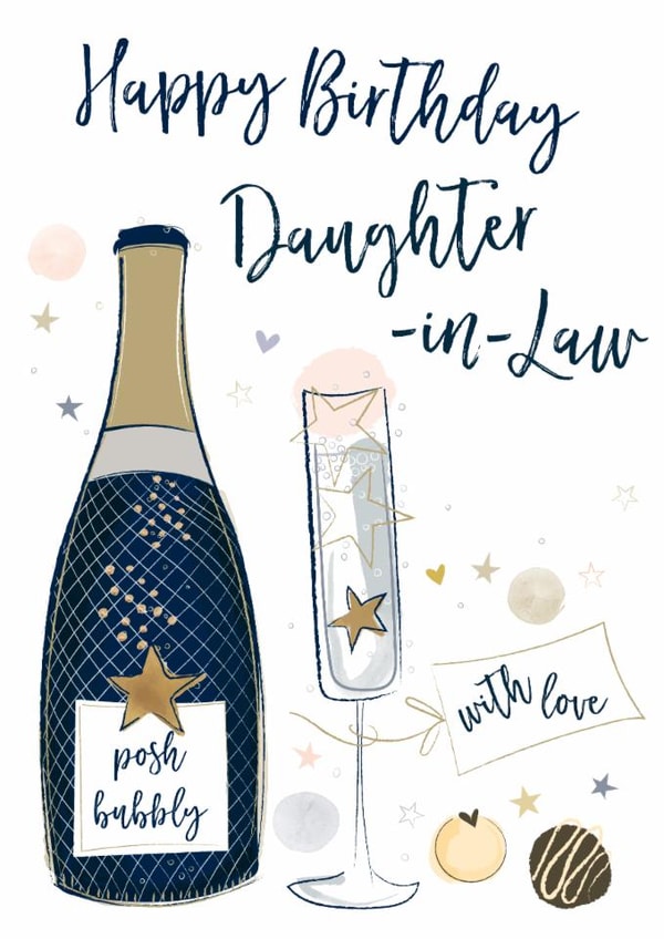 Classic Birthday Card - For Daughter-In-Law - Posh Fizz created by Katie Phythian Design