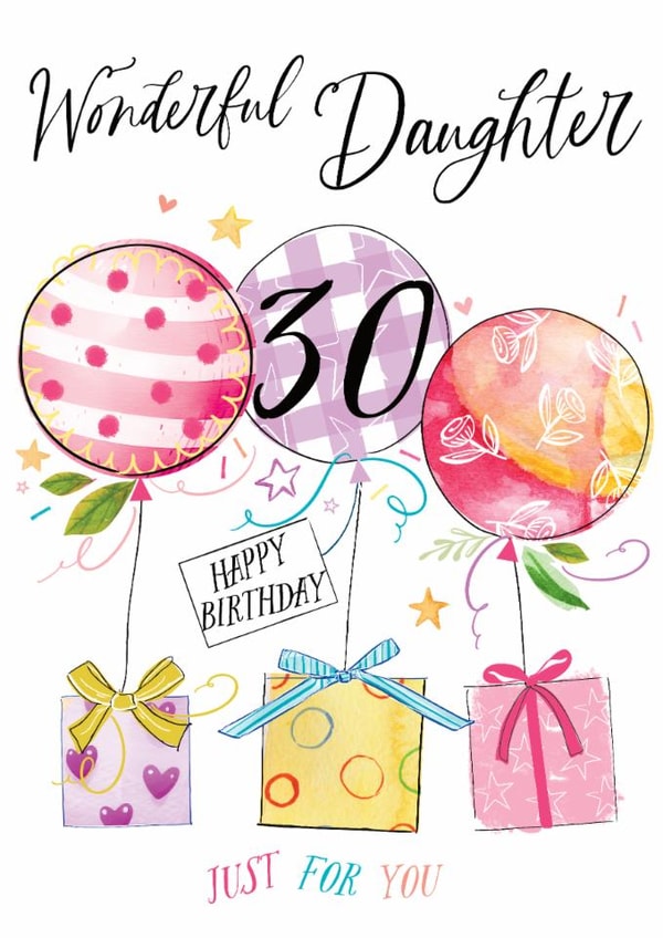 Classic Birthday Card - 30th - For Daughter created by Katie Phythian Design