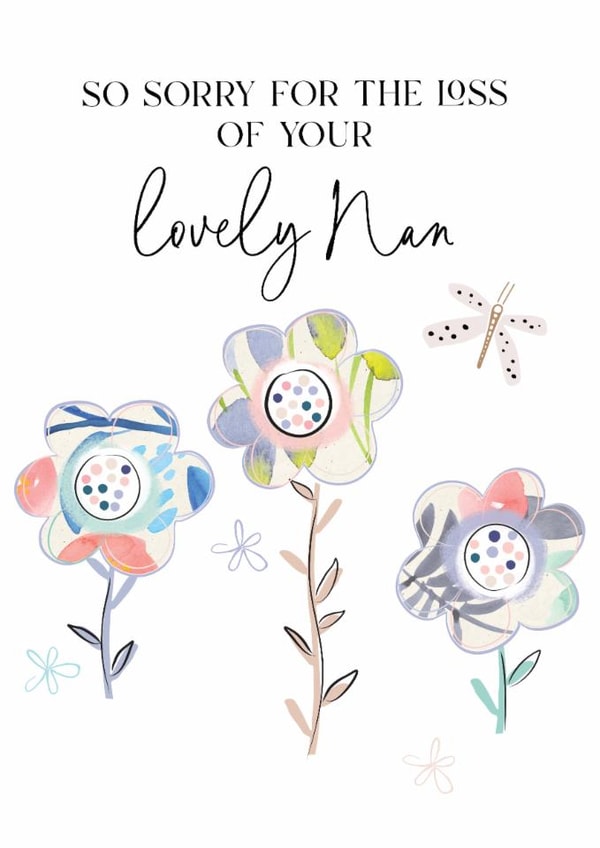 Pretty Sympathy Card - Lovely Nan created by Katie Phythian Design