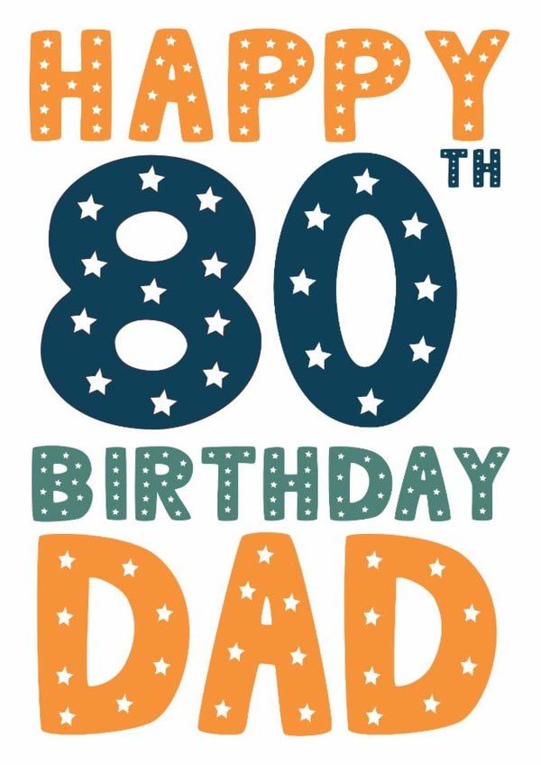 Classic Birthday Card - 80th - For Dad created by Mint Maker Studio
