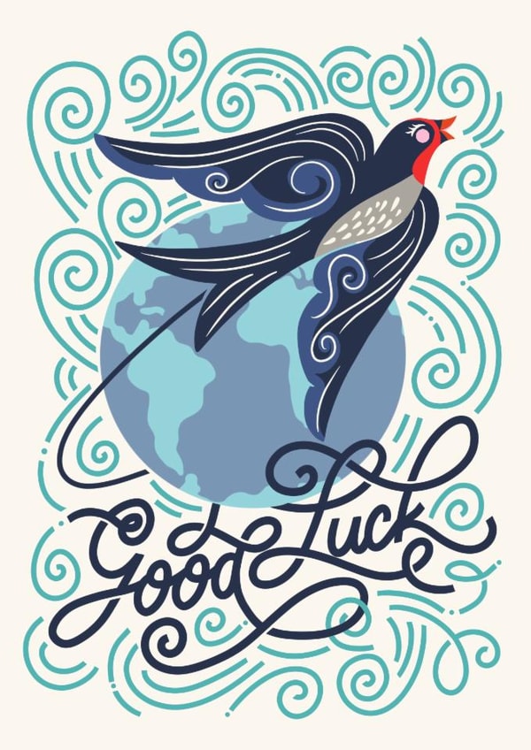 Classic Good Luck/Leaving Card - Swallow created by catantrell