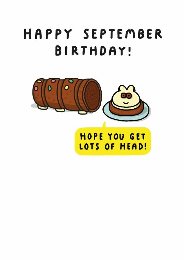 Rude Birthday Card - Colin Cake - September Birthday created by mungo and shoddy