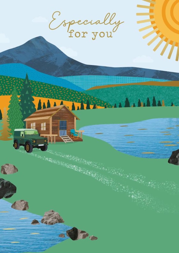 Classic Birthday Card - Adventure Cabin - Land Rover created by Nigel Quiney