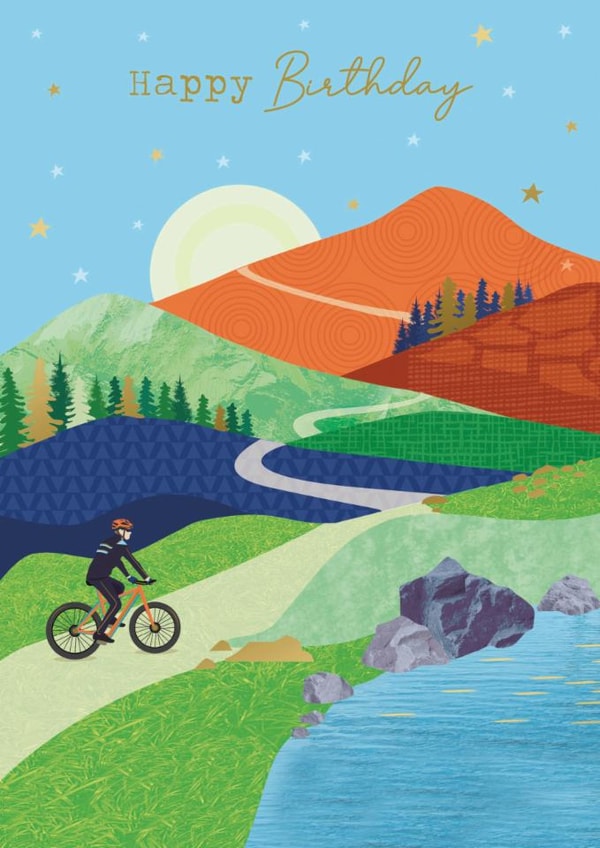 Classic Birthday Card - Mountain Biking created by Nigel Quiney