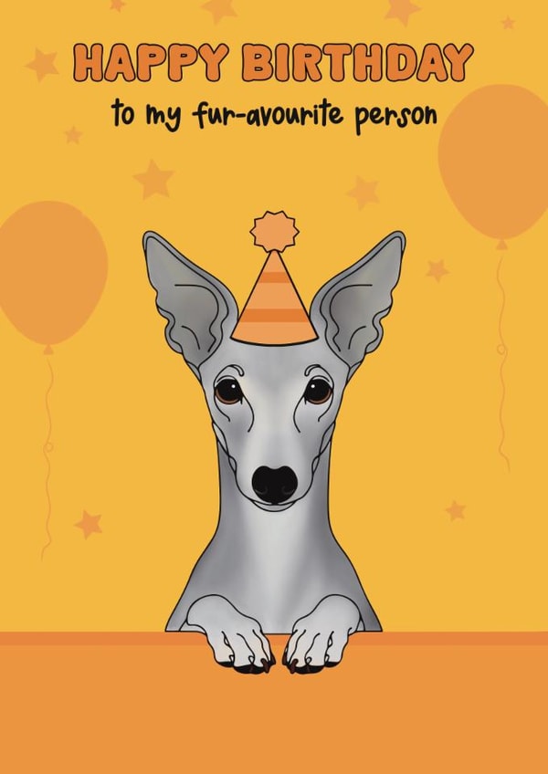 Cute Birthday Card - Italian Greyhound created by Choo Choo 