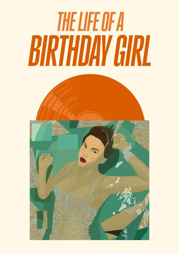 Taylor Swift Birthday Card - TS12 - Life Of A Showgirl - Birthday Girl created by Pink Peach Cards