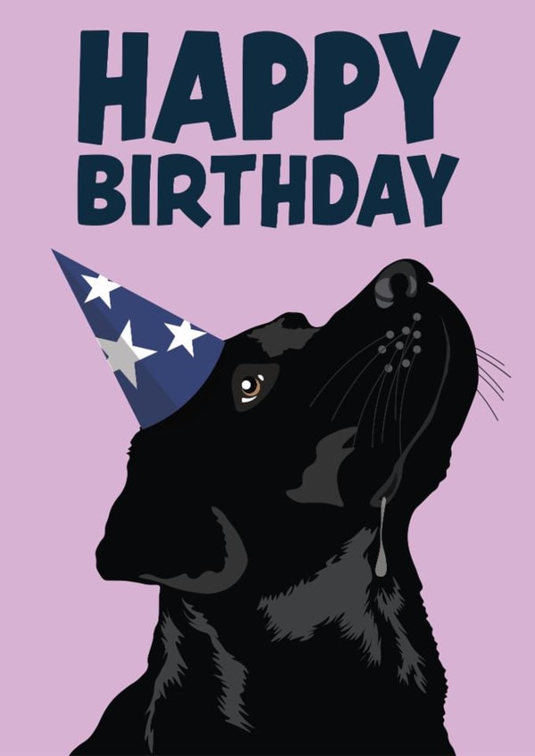 Cute Birthday Card - Black Labrador created by Hello Sausage