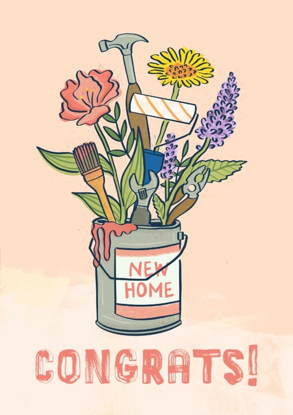 Classic New Home Card – Paint Tin Vase created by Karin van der Vegt