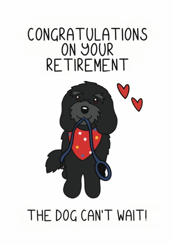 Cute Retirement Card - Cockapoo - Dog Walks created by Schnauzer Scribbles