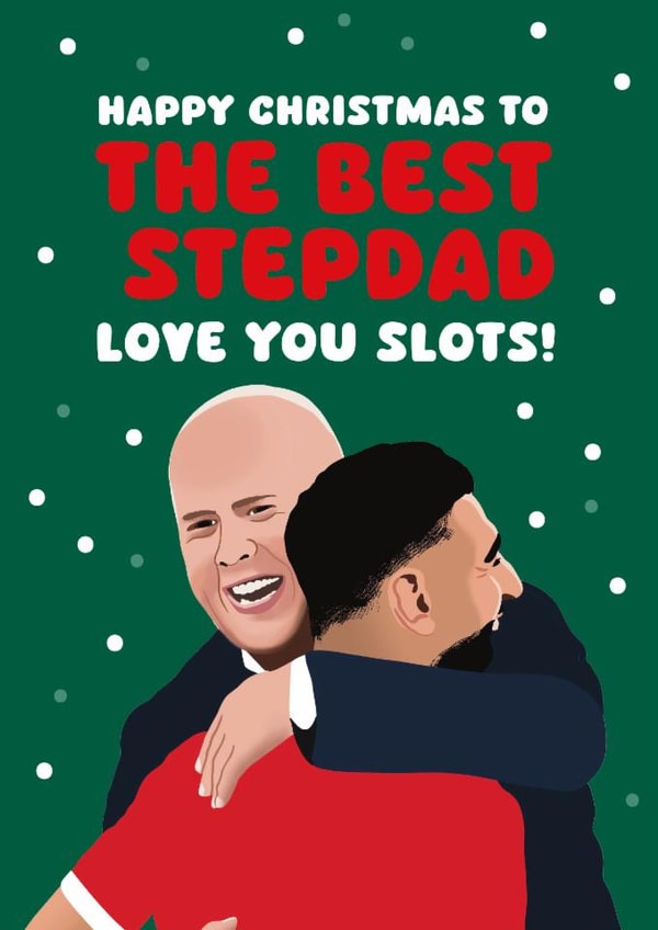 Funny Christmas Card - For Stepdad - Arne Slot - Liverpool created by Lucy Marie Design