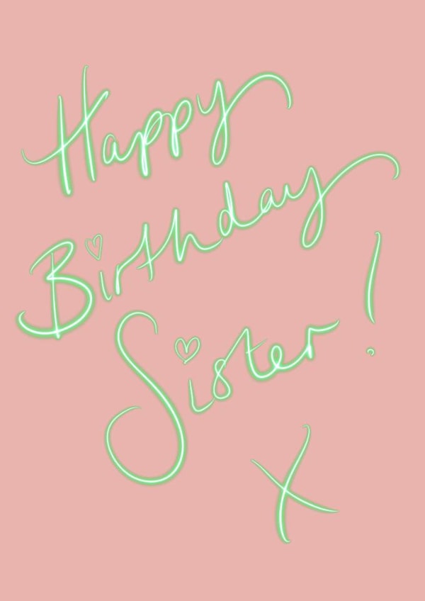 Pink happy birthday sister card created by Winifred & The Wolf