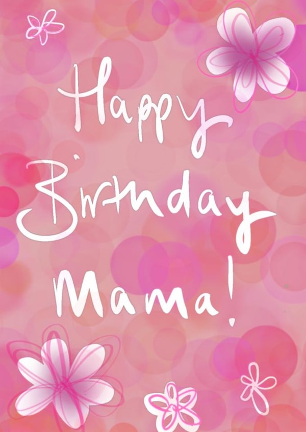 Pretty pink floral happy birthday mama card! created by Winifred & The Wolf