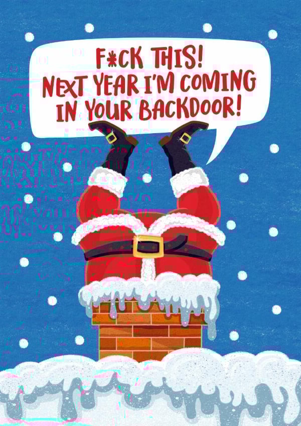 Rude Christmas Card - Backdoor Santa created by Atwood & Atwood