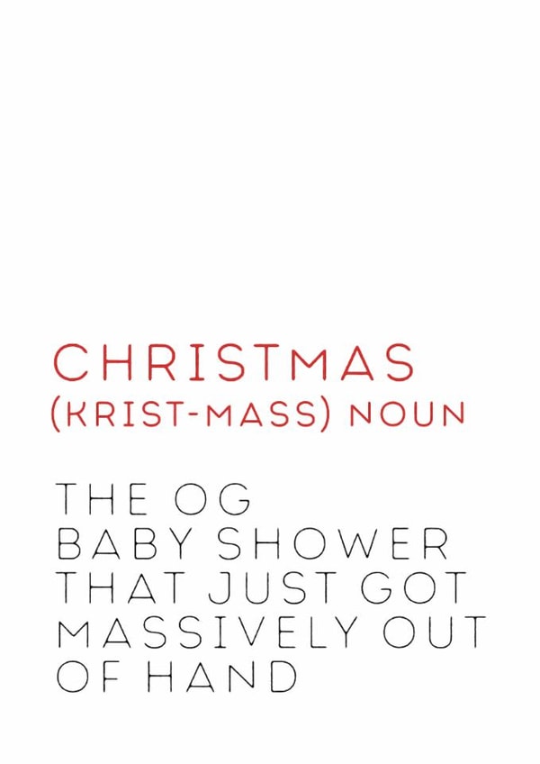 Funny Christmas Definition Card - For Friends - Baby Shower - Happy Christmas created by Coja Prints