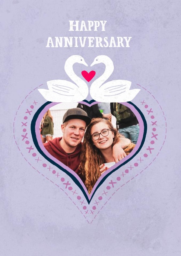 Classic Anniversary Card - Swans created by Pencilface