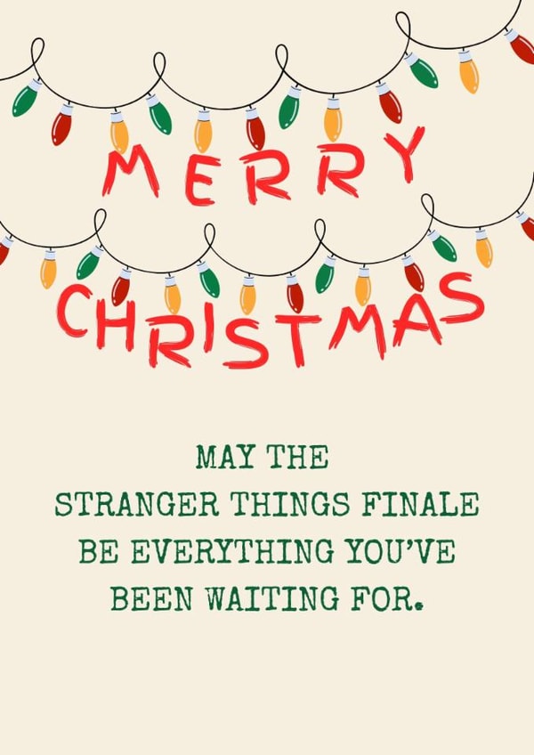 Funny and Colourful Stranger Things Christmas Card created by Sunflowers & Sarcasm