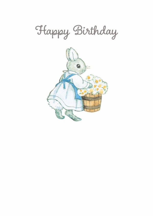 Cute Birthday Card - Little Grey Rabbit - Daisies created by Hype Cards