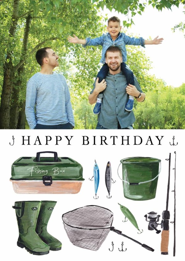 Classic Birthday Card - Fishing - For Fisherman created by Making Meadows Ltd