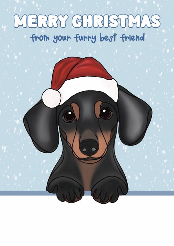 Cute Christmas Card - Dachshund - Furry Best Friend created by Choo Choo