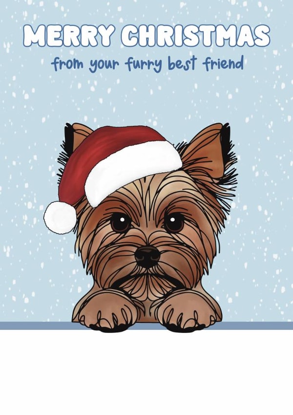 Cute Christmas Card - Yorkshire Terrier - Furry Best Friend created by Choo Choo