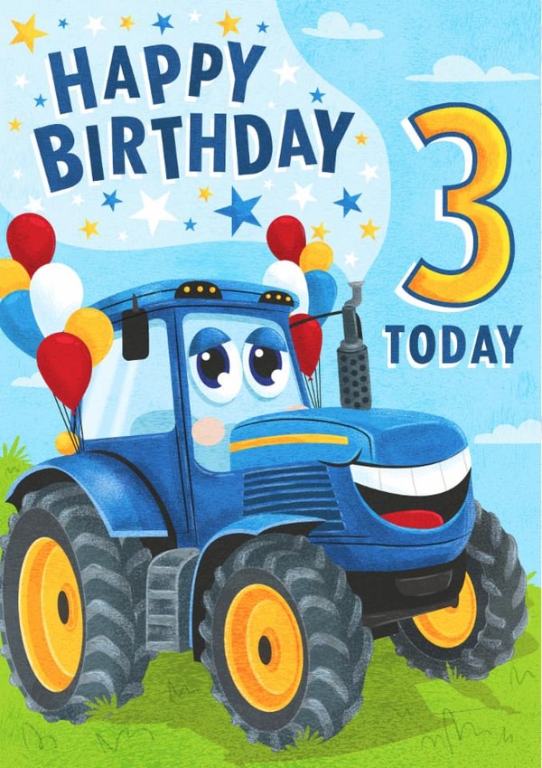 Cute Birthday Card - 3rd - Tractor created by Dalia Clark Design