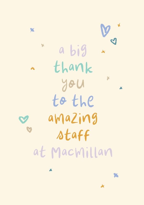 Thank You Card - Staff at Macmillan - Cancer - Carer - Nurses - Support created by Rebecca Prinn